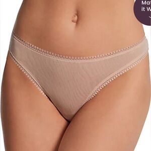 NWT On Gossamer Hip G Mesh Thong Champagne S/M